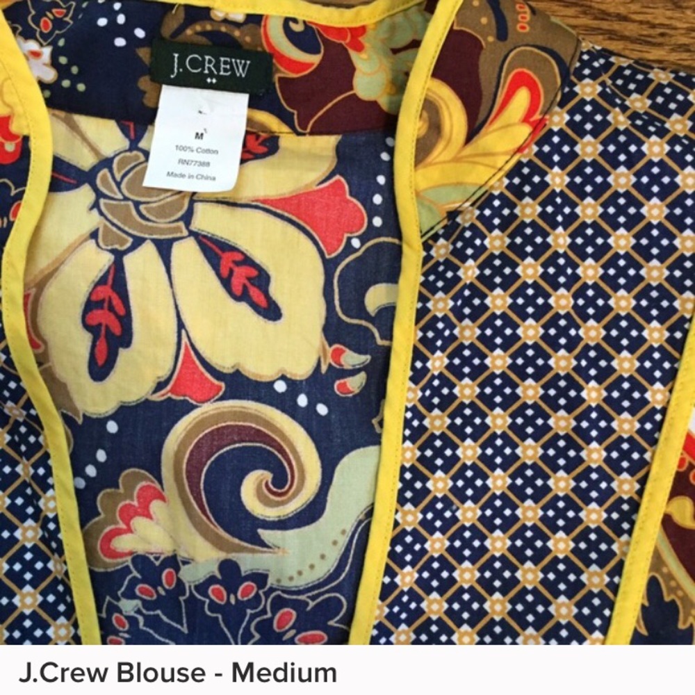 JCrew vintage pattern short-sleeve blouse